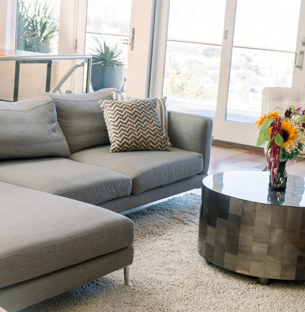 Bright, elegant living room of a luxury home